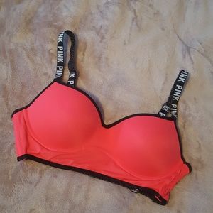 PINK strappy cage back push up bralette
